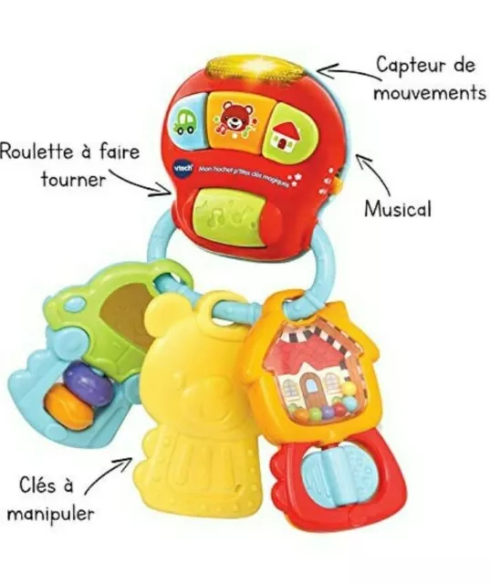 Hochet Vtech Tambourin Interactif Son Et Lumière Jouet Bébé de 6 à 36 mois 2