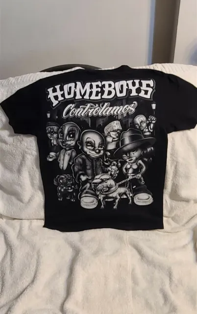 Homeboys Controlamos Cholo Pitbull Bulldog Homies Gangster City T-Shirt