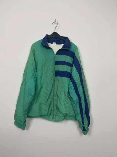 Vintage Shell jacket 80s 90s Polyamid Green Festival Hip Hop Zip Up Mens Size 52