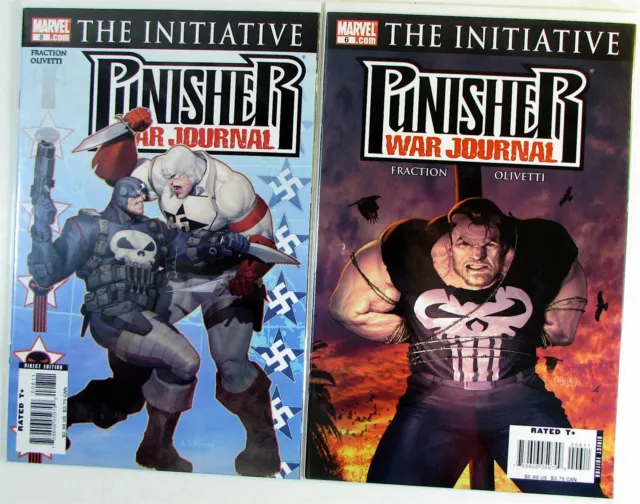 Punisher War Journal Lot 2 #6,8 Marvel 2007 2nd Series Initiative Comics