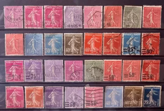 Francia 1924/28. Bonito Lote De Sellos Usados Type Semeuse.