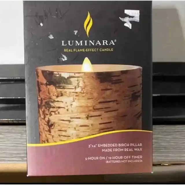 Luminara Birch 4” real flame effect Candle