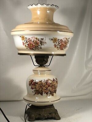 Vintage Large GWTW Hurricane 3 Way Light Gone With The Wind Lamp Display