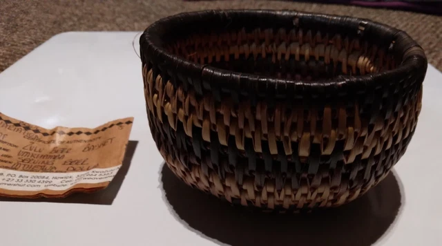VTG 2 1/2" Zulu Umkhamba Basket- Hand Woven Beer Serving Basket/Bowl +authentic