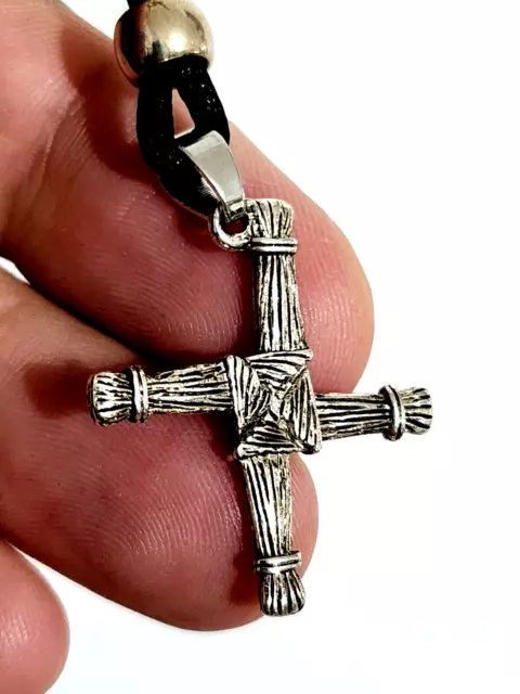 Saint Brigid's Cross Necklace Irish Kildare St Bridget Celtic Bead Cord and Bag 3