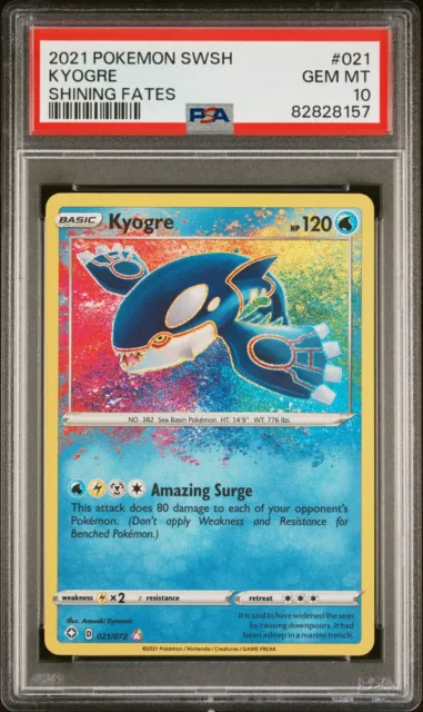 2021 Amazing Rare Kyogre #021 PSA 10 Shining Fates Pokemon Graded Card