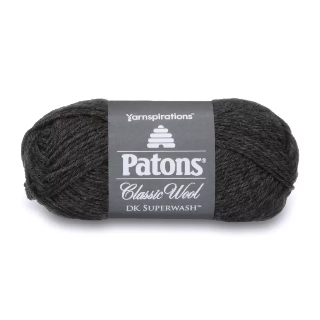 Patons Classic Wool Dk Yarn, 175 Oz, Dark Gray, 1 Ball