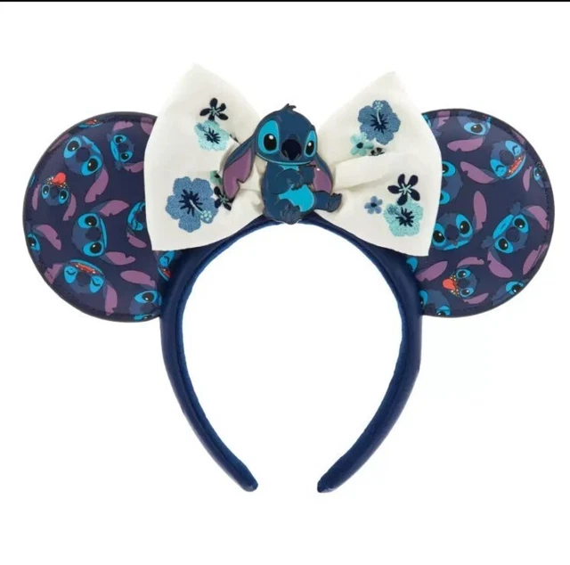 NEW 2024 DISNEY Parks Lilo & Stitch Blue AOP Ears Minnie Ear Headband