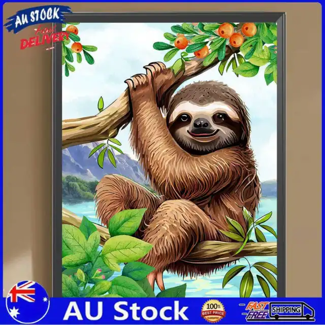 AU 5D DIY Full Round Drill Diamond Painting Sloth Kit Home Decoration Art Craft(
