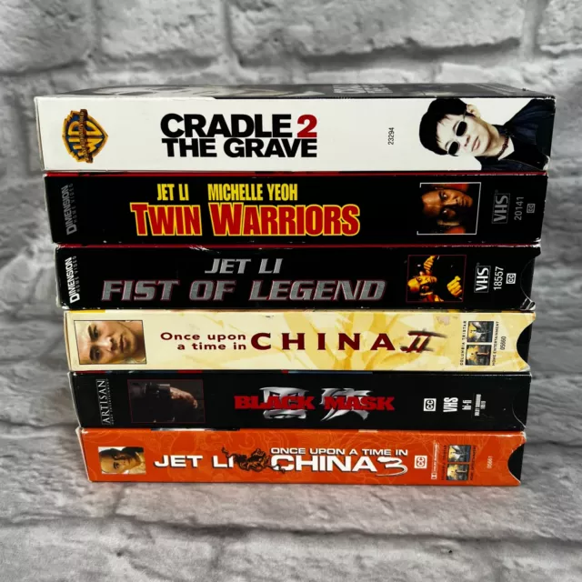 Lot of 6 VHS Jet Li Twin Warriors Fist Of Legend Black Mask Cradle 2 The Grave