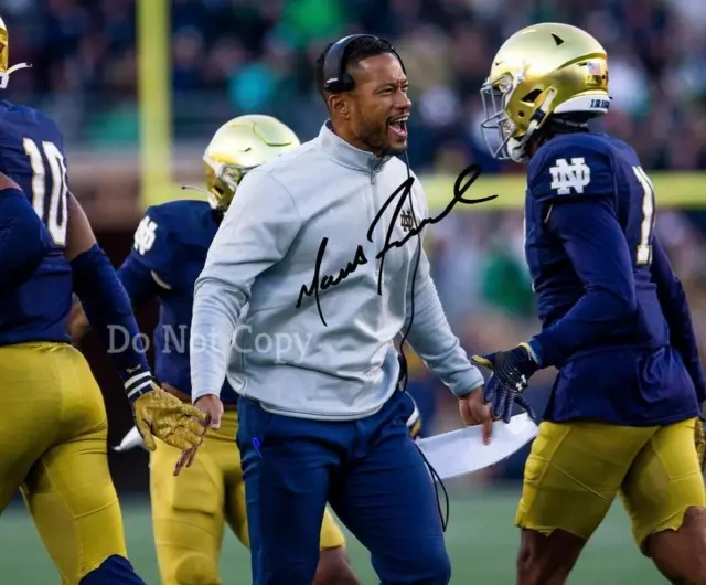Marcus Freeman Signed Photo 8X10 Rp Autographed Picture Notre Dame New Coach