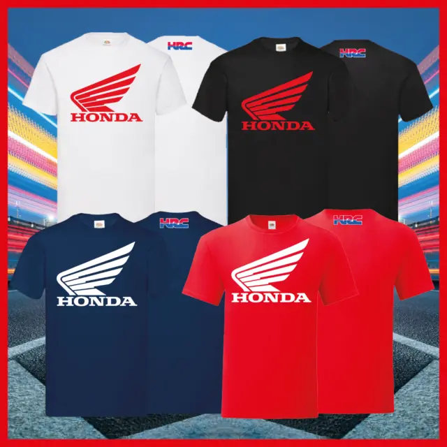 Maglietta T-Shirt Honda HRC - Manica corta-100% cotone-Grafica personalizzabile