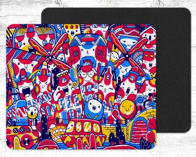 Graffiti Abstract Design Mouse Pad Mat Neoprene Rectangle Non Slip