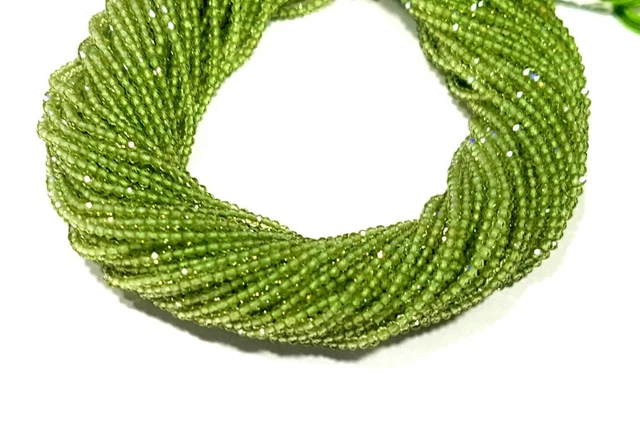 Rondelle de péridot naturel AAA, perles de pierres précieuses à facettes...