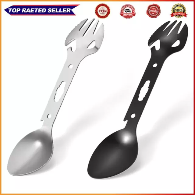 For Outdoor Picnic Survival Camping EDC Stainless Steel Spork Fork Spoon Wrench