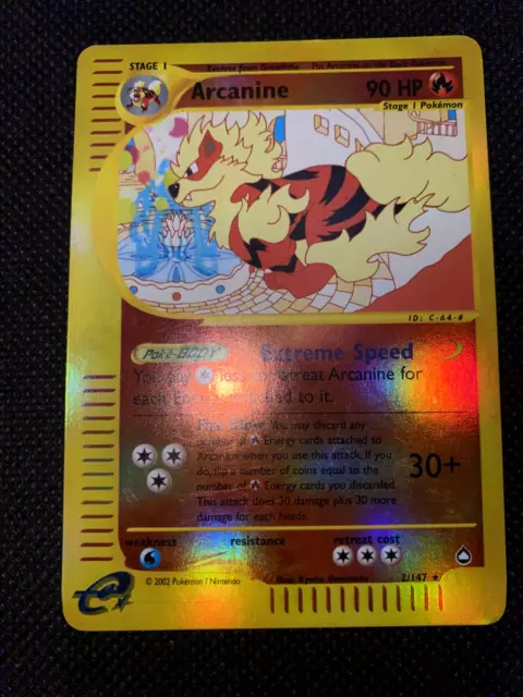 Pokemon Aquapolis 💧 Arcanine 2/147 Holo Reverse ENG