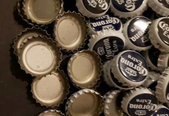 600 "CORONA Extra" Mexico Blue & White Beer Bottle Caps Clean Pristine No Dents 3