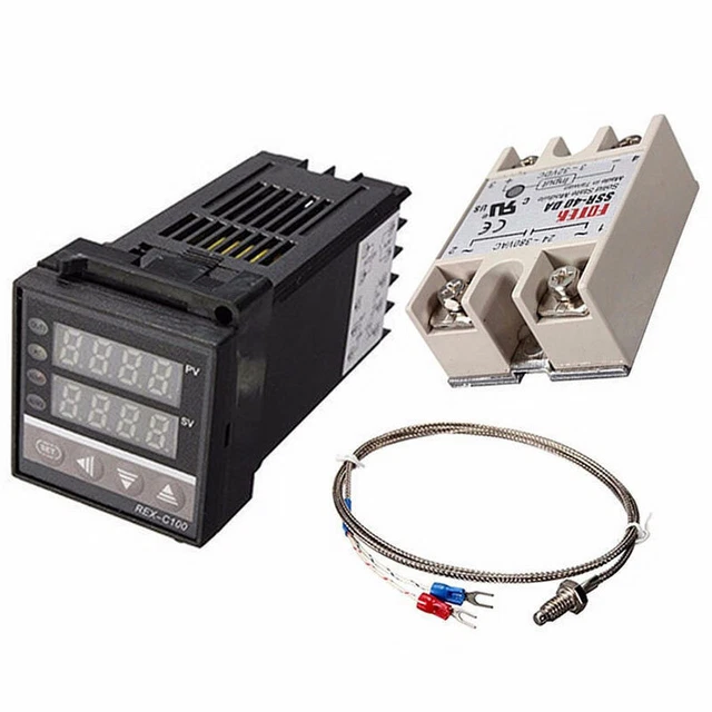 DIGITAL PID TEMPERATURE Controller 100240VAC + 40A SSR + K