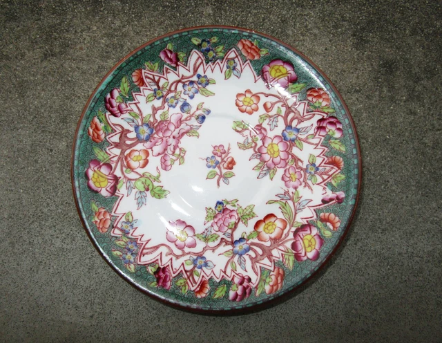 Sous-tasse à café en porcelaine de Sarreguemines décor Minton 218 parfait état.