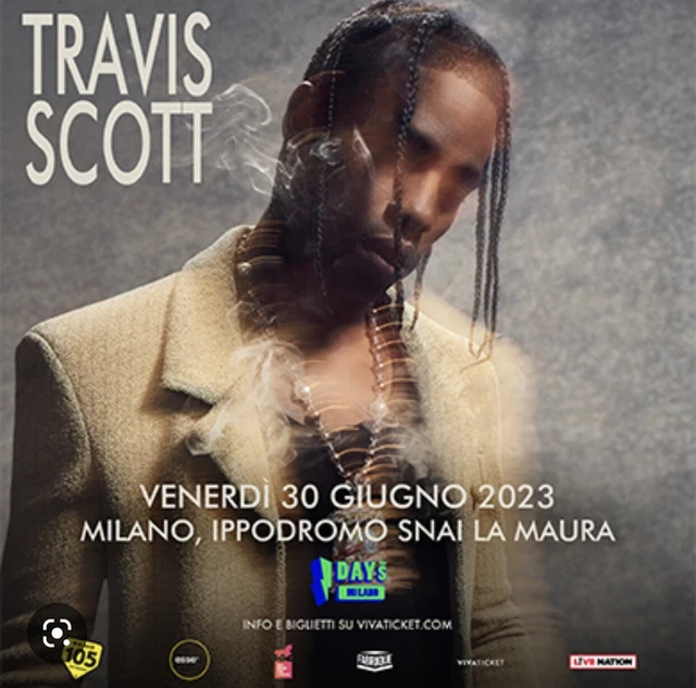 Biglietto Concerto Travis Scott Milano iDays 30/06/2023 POSTO UNICO ROSSO