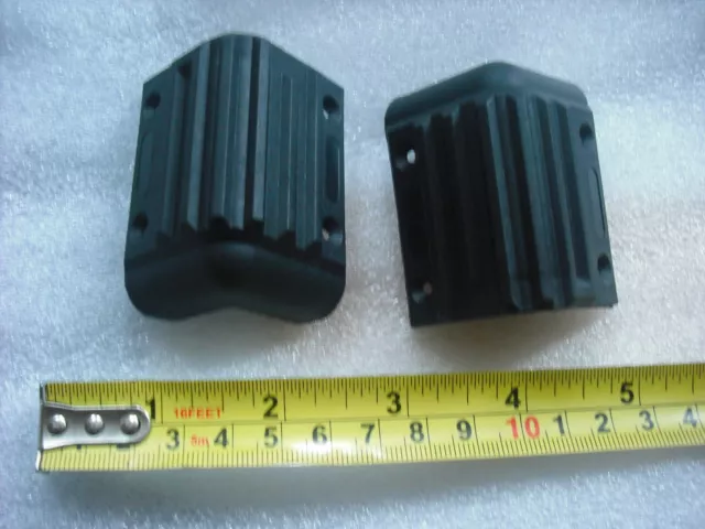 2x Black plastic protective corners for amps corner protector guard pair cabinet