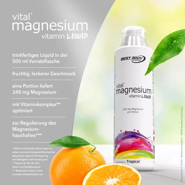 (EUR 23,86 / L) Best Body Nutrition Magnesium Vitamin Liquid 500 ml - vegan 2