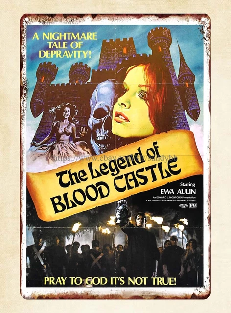 FEMALE BUTCHER LEGEND OF BLOOD CASTLE 1973 horror thriller movie tin sign