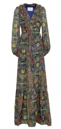 PERSEVERANCE Womens Paisley Pleated Printed Silk Maxi Dress BNWT 3