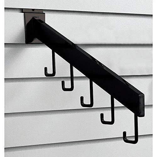 Slatwall Waterfall Rectangular Tube 5 Hook Black