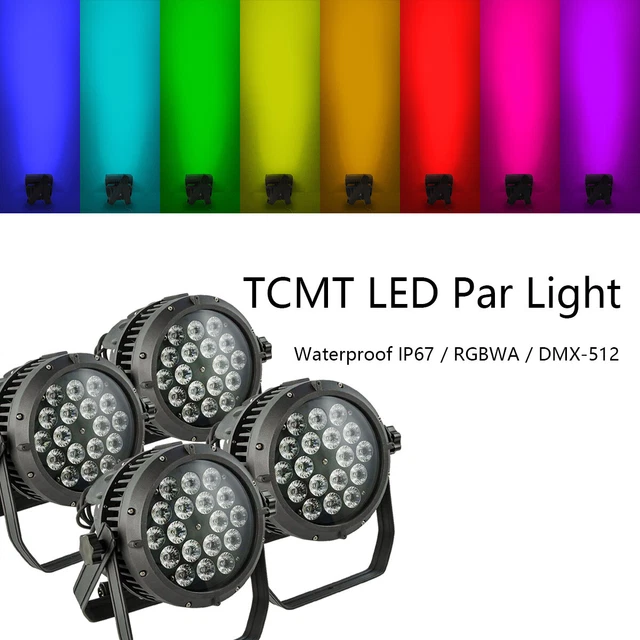 4PCS 270W Waterproof RGBWA LED Par Light IP67 DMX Stage DJ Washer Light PAR64