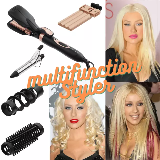 Christina Aguilera Multifunction Styler 7-in-1 Crimper Straightener Spiral Curl