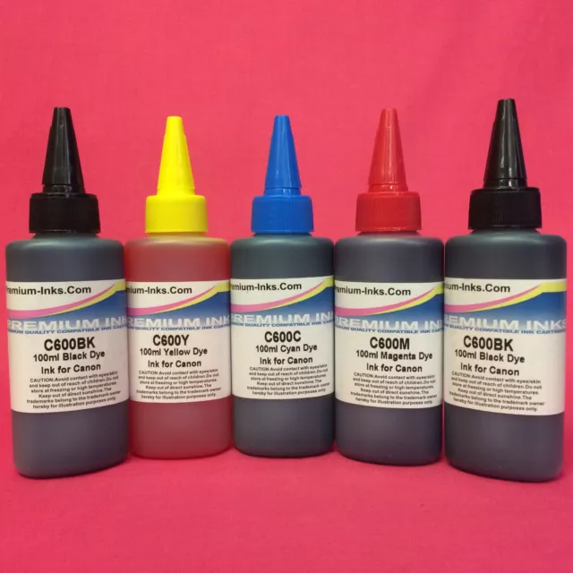 5 X Dye Ink Refill Bottles For Canon Pixma Ts8050 Ts8051 Ts8052 Ts8053 Printer