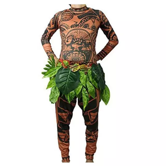 costume carnevale indigeno maori vestito tatuaggi maui vaiana oceania uomo adult