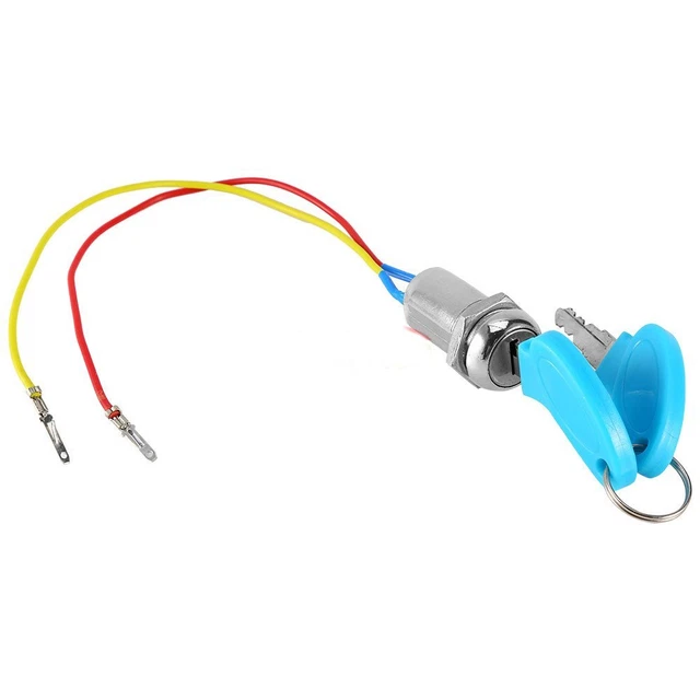 1Pcs Ebike Ignition Switch Lock Keys W/ Wire Electric Scooter Tricycle Vehicle Assembly Kit Universals Kick Scooter Accessories