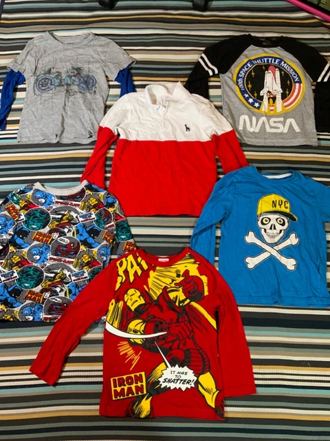 Pacchetto top a maniche lunghe 4-5 anni ragazzo 🙂 Inc Marvel