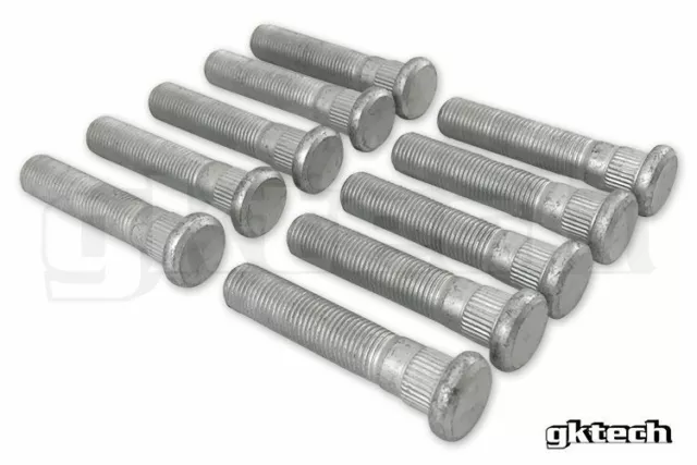 GKTech 14.3mm Knurl +20mm Extended Wheel Studs (Pack of 10) for Nissan