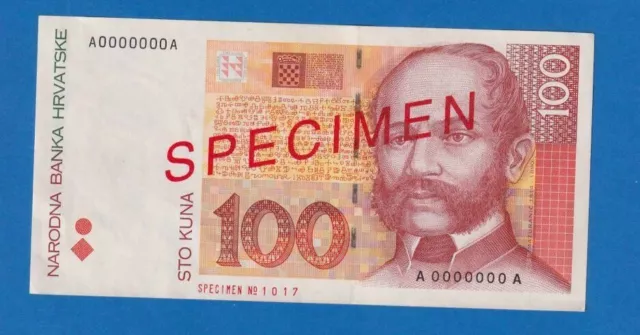 Croatia Hrvatska 100 kuna 1993  SPECIMEN