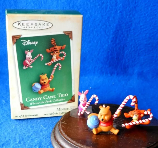 Hallmark  Miniature Ornament 2004 Candy Cane Trio Winnie the Pooh Collection