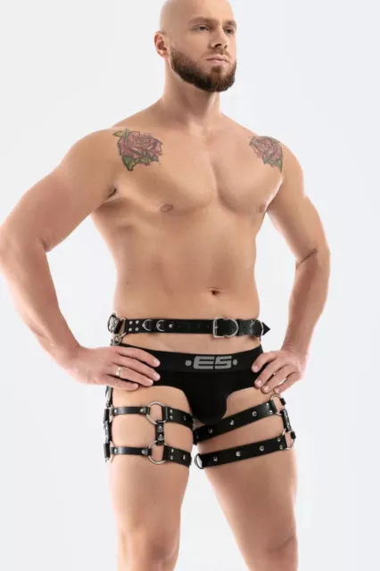 Men's Leather Leg Harness - Thigh Harness - Plus Size Options - Men's Garter