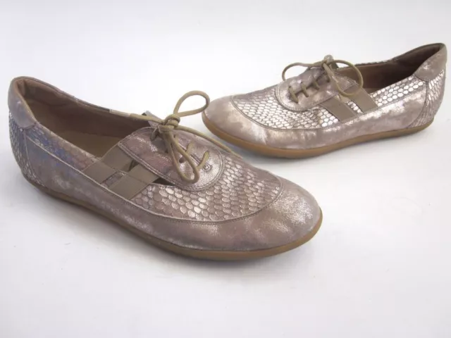 Womens Sesto Meucci Brown Silver Lace-up Leather Shoes Size 7.5 (A03)