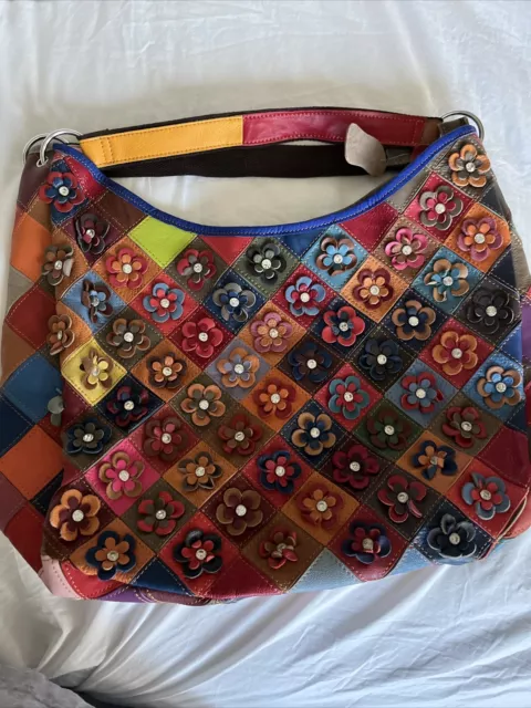 Large Multicolor Leather Purse