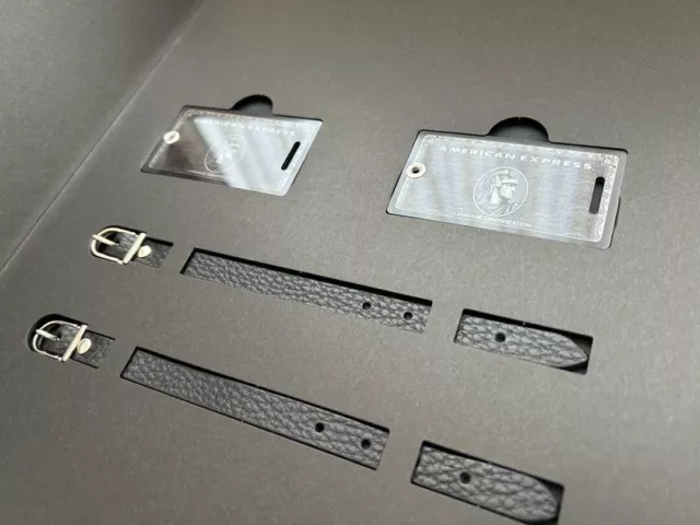 American Express AMEX CENTURION Luggage Name Tag Set UNUSED Black 2