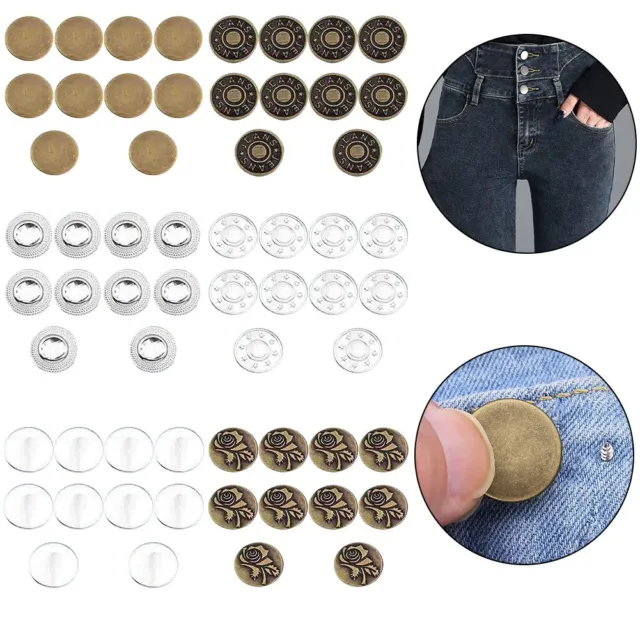 Premium 10 PZ. vite rimovibile metallo jeans set bottoni vita semplice