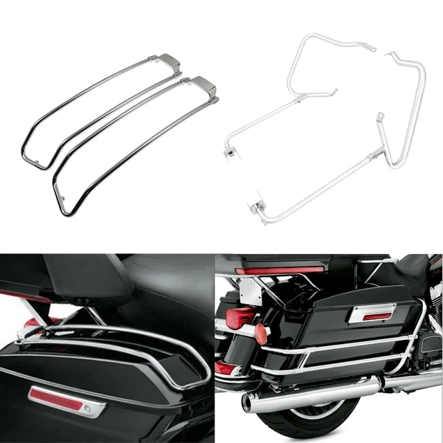 Saddlebag Guard Top Lid Rails Left Right Guards Bracket Fit For Harley Road King