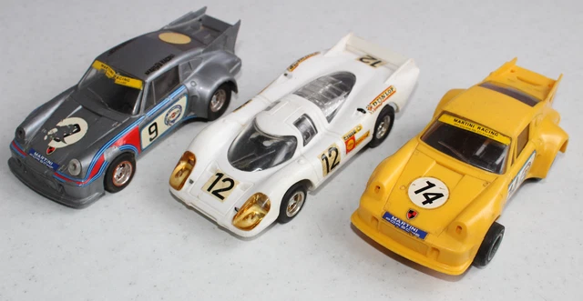 Lot de 3 voitures  circuit routier  " SCALEXTRIC  MECCANO TRIANG  "  pas JOUEF