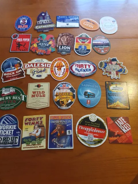 Beer pump clip front job lot 25 badges breweries real ale clip (set4 )
