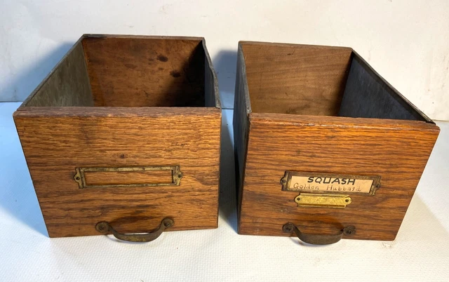 2 Hardware Store Vintage Drawer Boxes Oak, pine & galvanized steel