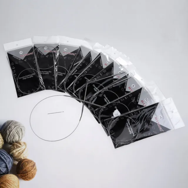11pcs Circular Knitting Needles Portable Stainless Steel Handmade Accessories