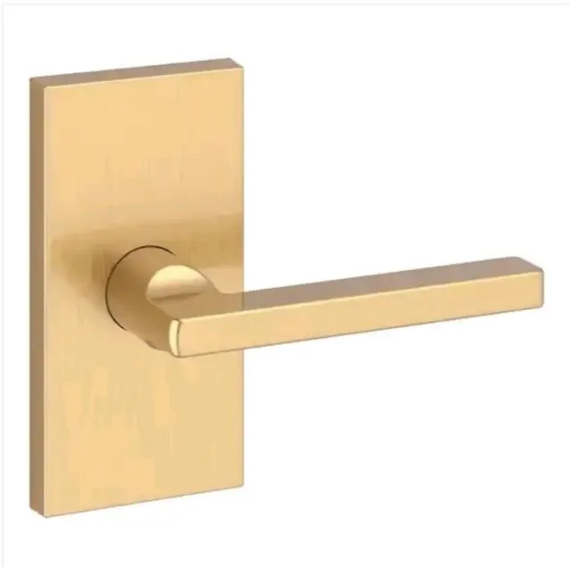 Half Dummy Lifetime Satin Brass Right Hand Square Door Lever Contemporary 5 Inch