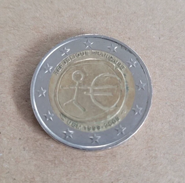 2 Euro Münze Strichmännchen Frankreich Wert 2 EURO MÜNZE -Republique Française- UEM 1999-2009* Strichmännchen EUR 3